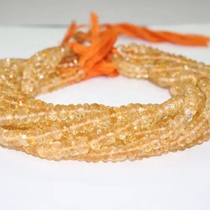 Citrine naturelle perles rondelle à facettes 7-8mm perles citrine de couleur foncée avec qualité de pierres précieuses - Product Image 1
