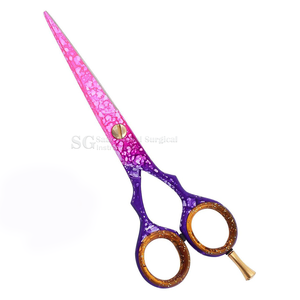 Kit de barbier professionnel pour droitiers SAAR GLOBAL SURGICAL, ciseaux à cheveux en acier inoxydable 6CR13, qualité A+, 30 dents, pointe arrondie - Product Image 3