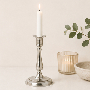 <b>Silver</b> Metal Candle Holder Modern Polished Aluminum Taper <b>Candlestick</b> for Wedding Table Centerpiece and Elegant Home Living Room - Product Image 4