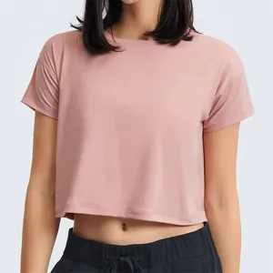 Camiseta Corta de Mujer de Alta Calidad, 240 GSM, Cuello Redondo, 100% Algodón, Holgada, con Logotipo Personalizado, Ecológica, para Entrenamiento - Product Image 5