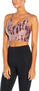 Women's <b>Blue</b> Floral Print Sports <b>Bra</b> With Racerback High Support Seamless Design - Product Image 4