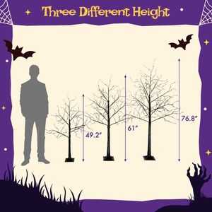 Halloween Spooky <b>Tree</b> with Purple <b>Lights</b> 4FT 5FT and 6FT Lighted Black <b>Tree</b> for Decorations Pac 3 Pac Brand - Product Image 6