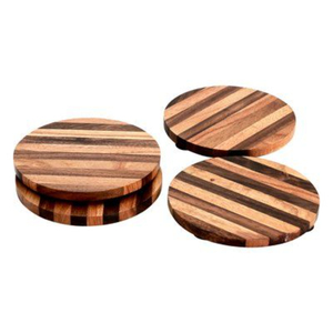 Ensemble de sous-verres carrés en bois noir avec logo personnalisé, écologiques, résistants à la chaleur, en bois massif, pour la maison, l'hôtel, en gros - Product Image 3