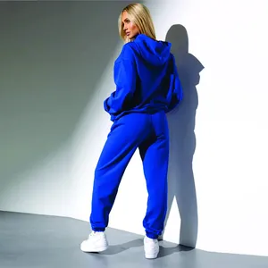 Stylish Comfortable Winter Solid Hooded Casual Two Piece Men Tracksuit Gym Running Workout Home Wear Anti-Bacterial Fleece - Product Image 4