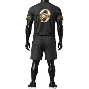 Ensemble de vêtements de sport pour hommes gris foncé, maillot de hockey en polyester, shorts, uniforme d'équipe, vêtements d'entraînement, vêtements de match en plein air - Product Image 2