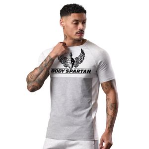 Mens Contrast Panel Jersey <b>Tee</b> <b>White</b> Grey Short Sleeve Performance Training Shirt Breathable Quick Dry Running Fitness Sport - Product Image 1