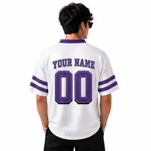 Custom <b>Mesh</b> 100% Polyester Football Jersey V-Neck Moisture-Wicking <b>Short</b> Sleeve Front Printed Team Name & Number - Product Image 4