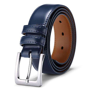 Cinturón de Cuero Vacuno Genuino para Hombre, Liga Deportiva SA, Hebilla Rectangular de Acero, Color Marrón Sólido, Diseño Clásico y Duradero - Product Image 4