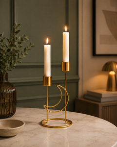 Candelabro con Forma de Luna Real, Portavelas Decorativo para el Hogar, Centro de Mesa para Bodas, Decoración para Mesa de Comedor, Candelabro Dorado 2026 - Product Image 5