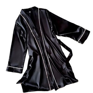 ชุดคลุมผ้าซาตินหรูหราสำหรับผู้หญิง ขายส่ง เสื้อคลุมลำลองเนื้อผ้านุ่มสบายผิว ชุดนอนฤดูร้อน ไซส์ใหญ่พิเศษสำหรับผู้หญิง - Product Image 1