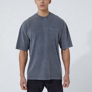 NUEVAS camisetas con logotipo personalizado para hombre, camiseta lisa, ropa de calle, Camiseta de algodón pesado de cuello redondo de gran tamaño para hombre - Product Image 3