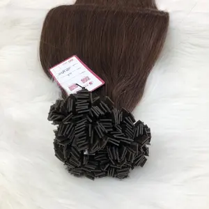 Wholesale Pre Bonded Dark Brown Flat Tip In Hair Extensions Straight Remy Hair Flat Tip