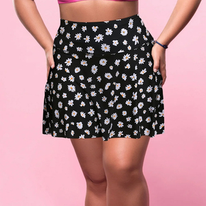 Women's Solid Color A-Line Mini <b>Skirt</b> Luxury Asymmetrical Design <b>Elastic</b> Waist Comfortable Casual 100% Polyester Woven All - Product Image 3