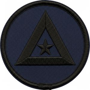 Écusson triangulaire étoilé brodé noir, badge rond bleu marine, accessoire de regalia maçonnique personnalisé pour uniforme fraternel à coudre - Product Image 1
