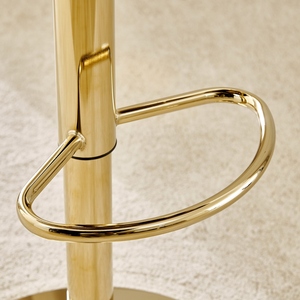 High Back <b>Adjustable</b> PU Leather <b>Bar</b> Chair Brown White Color Counter Height <b>Stool</b> Metal Base Contemporary Design Commercial Use - Product Image 2
