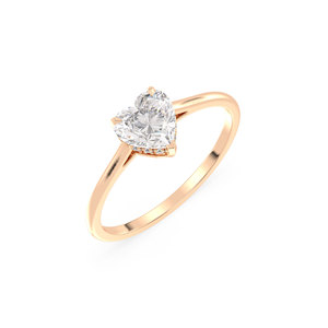 Bague halo caché en or massif 14 carats avec diamant de laboratoire HPHT CVD, design original REYES, pour femme, cadeau de mariage luxueux, bijoux fins - Product Image 1