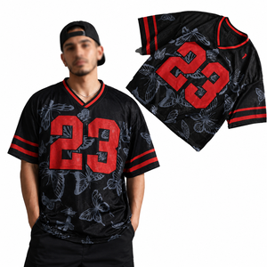 Maillot de football américain personnalisé en mesh, unisexe, coupe oversize, style streetwear, fournisseur en gros d'usine - Product Image 1