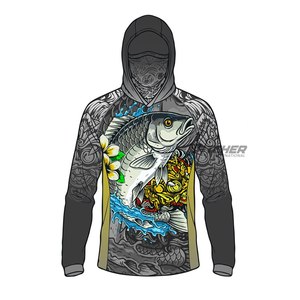 Camisa Larga de Pesca Personalizada, Impermeable, Anti-UV 50+, de Secado Rápido, Spandex/Poliéster, Fabricación al por Mayor con Marca Privada - Product Image 4