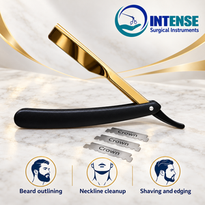 Rasoir droit de barbier en gros avec boîte de 100 demi-lames – Shavette de rasage professionnelle - Product Image 6