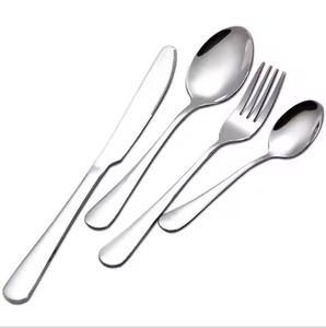 Ensemble de couverts modernes en acier inoxydable, finition miroir, compatibles lave-vaisselle, pour mariage et repas - Product Image 2