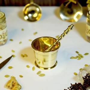 Manual <b>Herb</b> <b>Grinder</b> Durable Metal Tool Home Kitchen Mortar Pestle Set for Salt Spice Ayurveda Best Quality Food Grade - Product Image 1