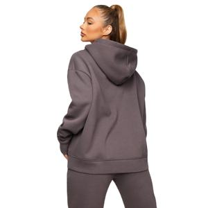 Oversized charcoal grey <b>hoodie</b> and sweatpants set for women cozy loungewear aesthetic - Product Image 2