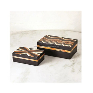 Caja de pañuelos impresos de madera maciza con forma rectangular, servilletero altamente decorativo atractivo, Material de resina, diseño de tendencia de FWE - Product Image 1