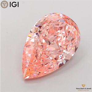 Diamante Cultivado en Laboratorio CVD de 3.00 Quilates, Color Rosa Intenso, Claridad VS2, con Certificado IGI, Corte Pera para Anillo de Joyería Premium - Product Image 1