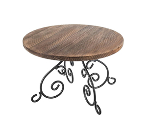 Support à gâteau en bois et en fer de qualité supérieure, conçu pour une présentation élégante des gâteaux et la décoration de table - Product Image 4