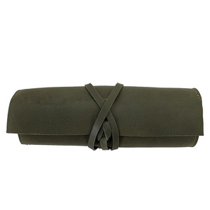 Rouleau à outils d'artiste en cuir véritable, portable, avec plusieurs compartiments pour pinceaux, en vente à prix raisonnable. - Product Image 5