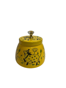 Panier de rangement rectangulaire rose avec poignée, 4 pots jaunes, motif vache mignon pour l'organisation de la cuisine - Product Image 5
