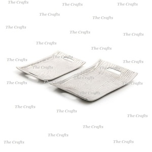 Greatest Quality Serving <b>Tray</b> In Aluminium Silver Color Home And Hotel Dining Tableware <b>Breakfast</b> <b>Tray</b> For Sale - Product Image 1