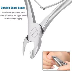 Cortacutículas de Alta Precisión, Acero Inoxidable, Herramienta para Recortar Uñas, Abertura de Mandíbula Ancha, Duradero, Limpiador de Piel Muerta - Product Image 4