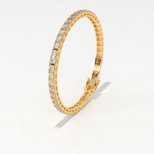 Bracelet en diamant cultivé en laboratoire Aarinya plaqué or 9 carats pour femme, coupe brillante ronde, bracelet classique pour tous les jours - Product Image 6
