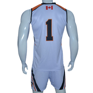 Custom Sublimation Anti Bacterial 100% Polyester Basketball Uniform Set with Team <b>Name</b>-Quick Dry Mesh Fabric V-neck Side Pockets - Product Image 2