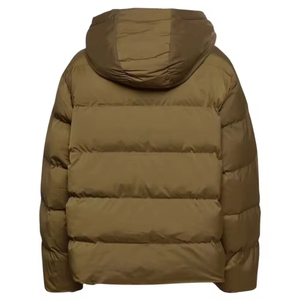 Chaqueta de Invierno con Capucha y Logotipo Personalizado para Hombre, Chaqueta Acolchada Impermeable y Transpirable de Tela de Poliéster con Estampado de Letras, Estilo Vintage - Product Image 2