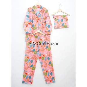 Hot Selling Smooth Romantic Cotton Pajama Set Long <b>Pant</b>-Women's Bohemian Summer Sleepwear & Loungewear Gift - Product Image 3