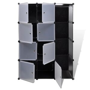 Cabinet modulare in bianco e nero a 9 scomparti 14.6 sistemi e organizer "x 45.3" x 59.1" - Product Image 4