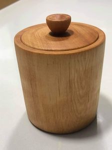 Natural Beech Wood Salt Pepper Shaker Eco-Friendly Dishwasher Safe Round Wooden Gift <b>Box</b> with Custom Logo - Product Image 2