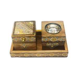 Brûleur d'encens en bois artisanal indien, vente directe usine, brûleur de Bakhoor tendance à prix abordable, décoration maison et jardin - Product Image 2