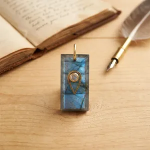 Connecteur de bijoux en labradorite naturelle facettée bleue chatoyante, fait main, pour création de bijoux DIY - Product Image 6