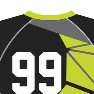 <b>Black</b> Lime Green Short Sleeve Rowing Base layer Crew Neck Geometric Performance Training Athletic Sports <b>Compression</b> <b>Shirt</b> - Product Image 5