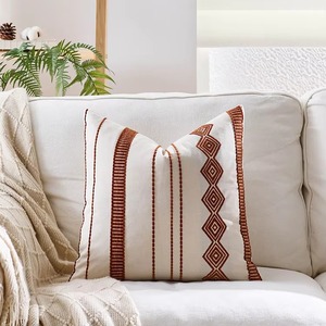 Solid <b>Color</b> Square Cotton Cushion Cover Washable <b>Envelop</b> Closure Home Decor Pillow Case - Product Image 2