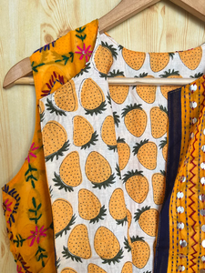 Indian Handmade 100% Cotton Eco-Friendly Breathable <b>Winter</b> <b>Quilted</b> Reversible Boho Jacket with Embroidery Vest Waistcoat Design - Product Image 5