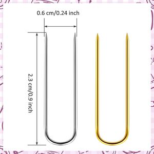 Set da 200 Pezzi di Perni a U in Acciaio Inossidabile per Quilting, Cucito, Fai da Te, Creazione di Gioielli, Lavorazione Artigianale e Bloccaggio a Doppio Ago - Product Image 2