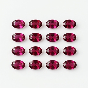 Pierres précieuses naturelles de rhodolite ovale de haute qualité, 6x8 mm, grenat violet facetté, pierres rouges en vrac pour bijoux, prix de gros. - Product Image 4