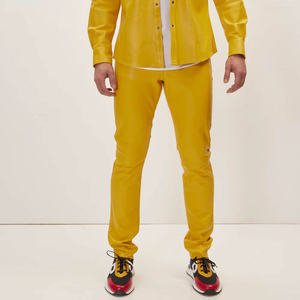 Pantalones de Hombre de Cuero Vacuno, Cintura Media, Corte Recto, Casuales, Otoño Invierno, Ligeros, Impermeables, Ropa de Moda, Logotipo Personalizado - Product Image 3