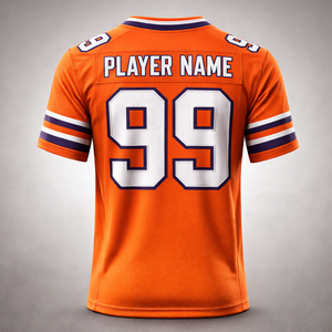 Maillot de football américain à séchage rapide, respirant, en tissu 100% polyester, personnalisé par sublimation, nom et numéro du joueur brodés, OEM - Product Image 2