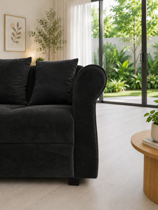 Contemporary 321 Seat Orchid <b>Black</b> <b>for</b> Living Room Hotel Apartment Villa Custom Fabric Eco-Friendly Premium Fabric Manufacturer - Product Image 2