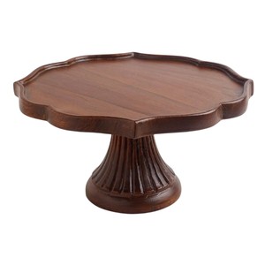 Handcrafted Wood <b>Cake</b> Stand Pedestal for <b>Weddings</b> and Parties Eco-Friendly Solid Wood <b>Cake</b> Serving Platter for Bakeries and Home - Product Image 2